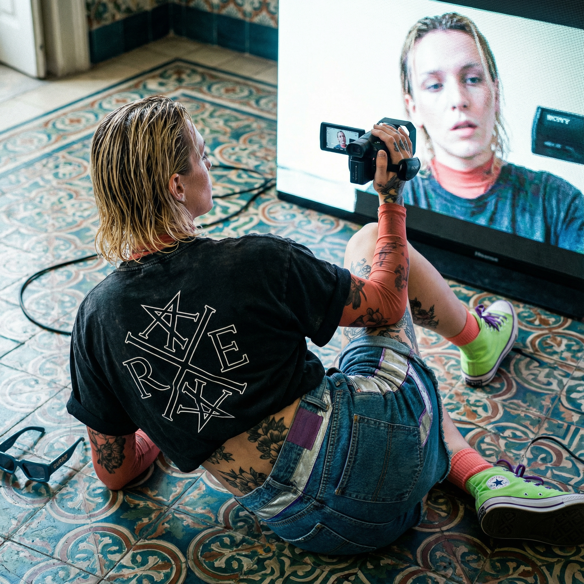 Core Contrast Monogram Organic T-shirt In Black