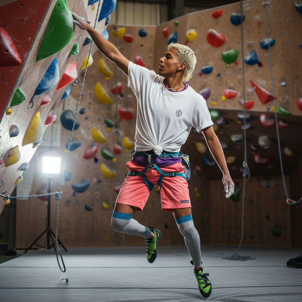 Male model wearing an oversized white organic cotton t-shirt with a small black RAVIVE monogram logo on the left chest,.