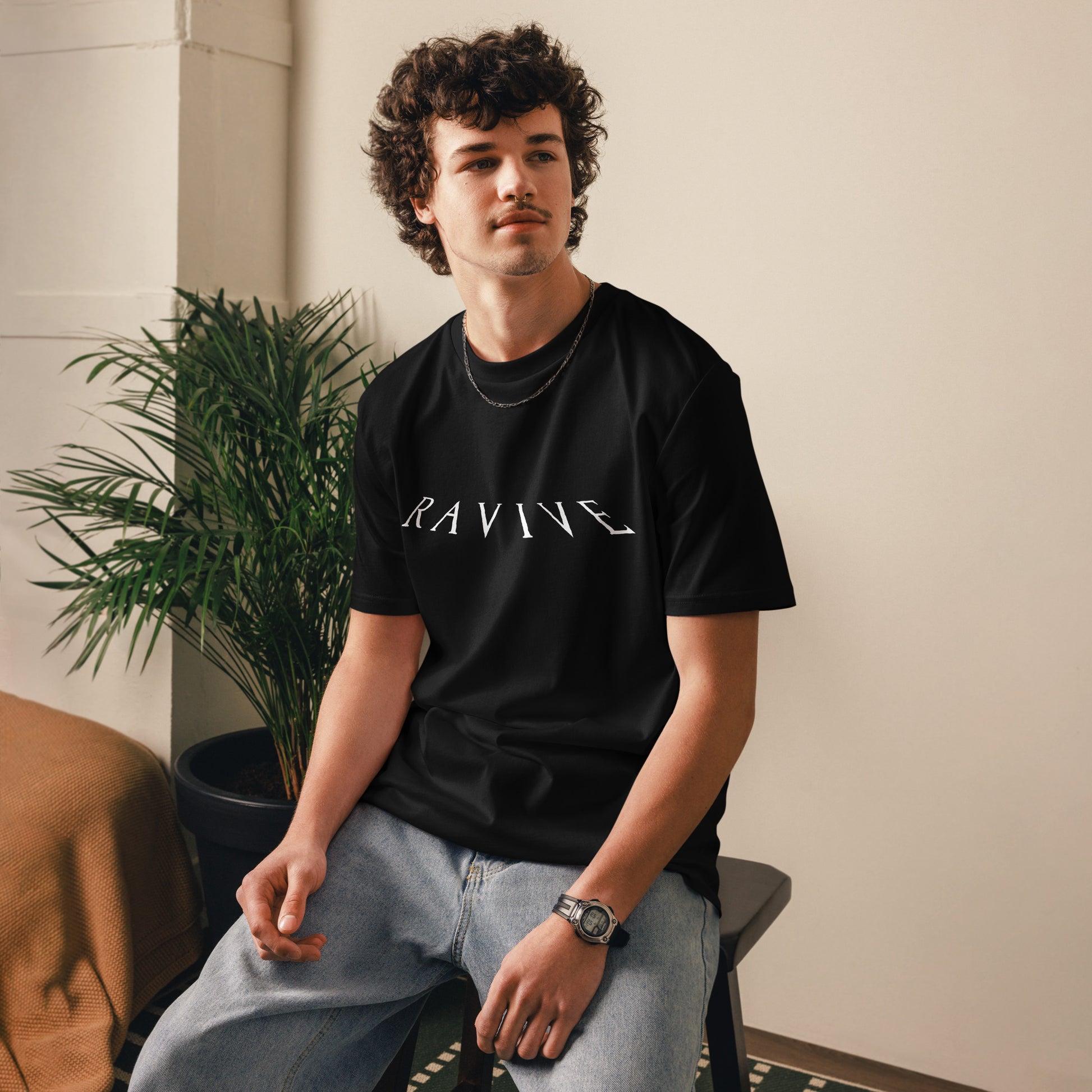 Core Wavy Organic T-Shirt In Black
