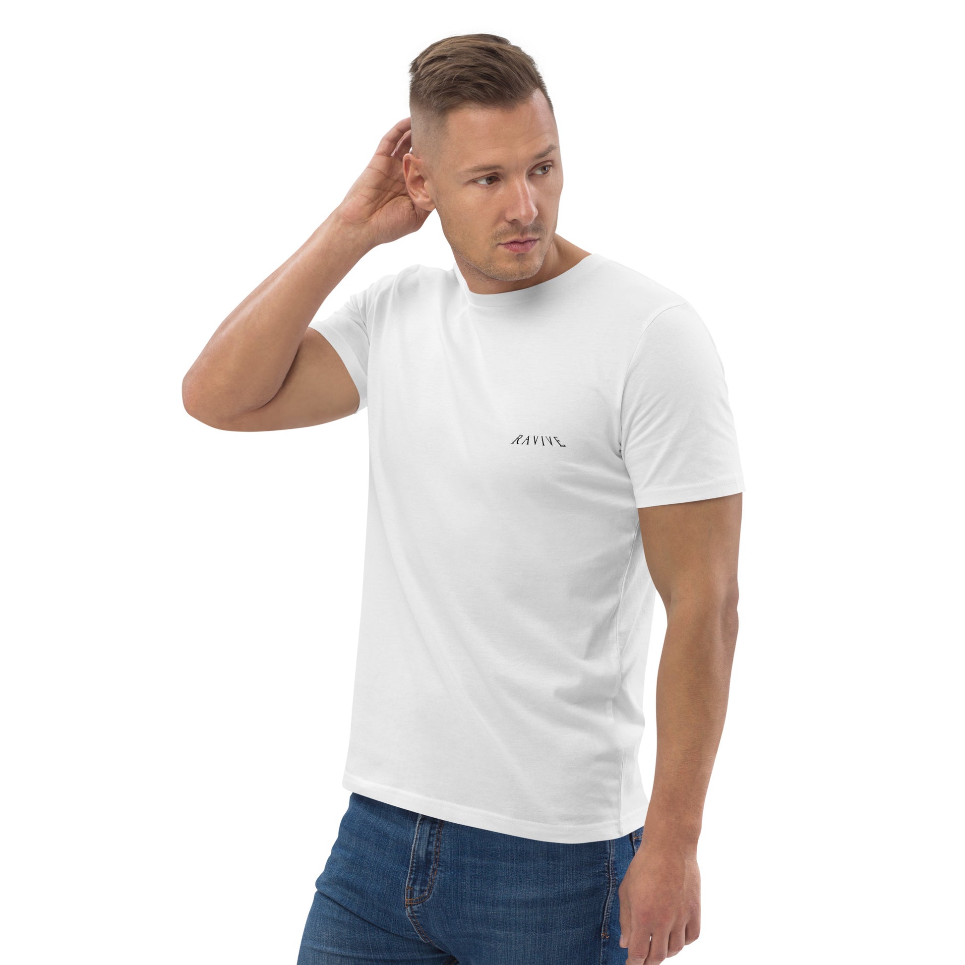 White Organic T-Shirt With Gradient Emblem